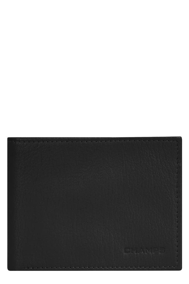 Iconic ID Flap Leather Bifold Wallet, Main, color, BLACK