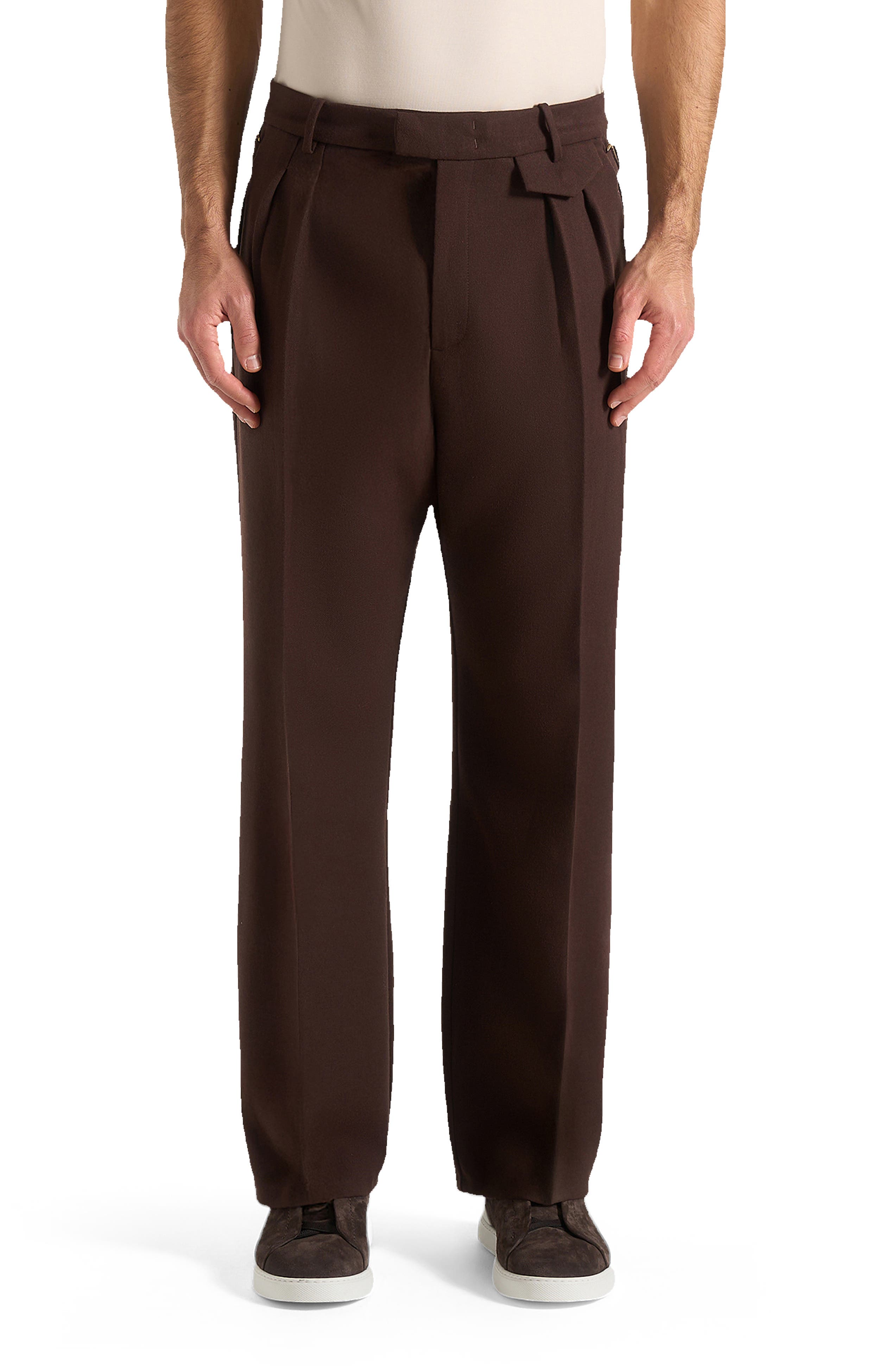 pleated dress trousers Men's Pants washable wool blend Haggar Men's Premium Comfort Stretch