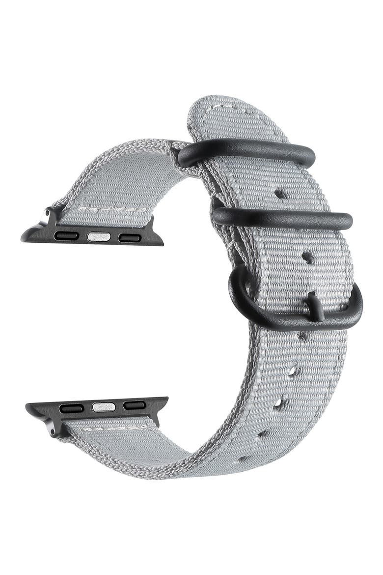 Nylon Apple Watch® Watchband, Alternate, color, GREY
