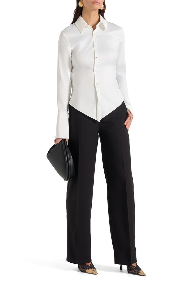 Sonia Satin Cinch Shirt, Main, color, White