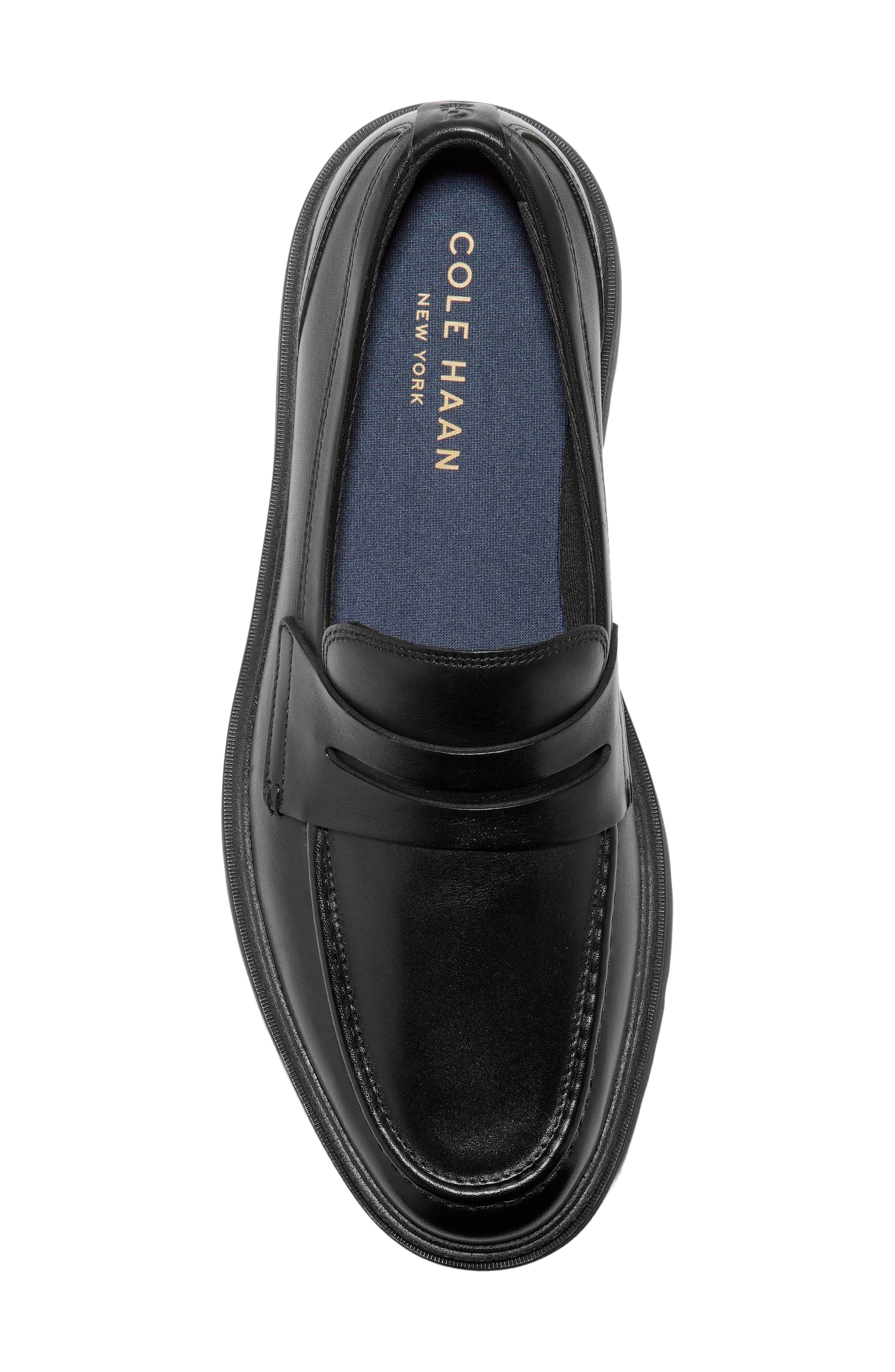 Vestry Grand Lug Sole Penny Loafer, Alternate, color, BLACK / BLACK