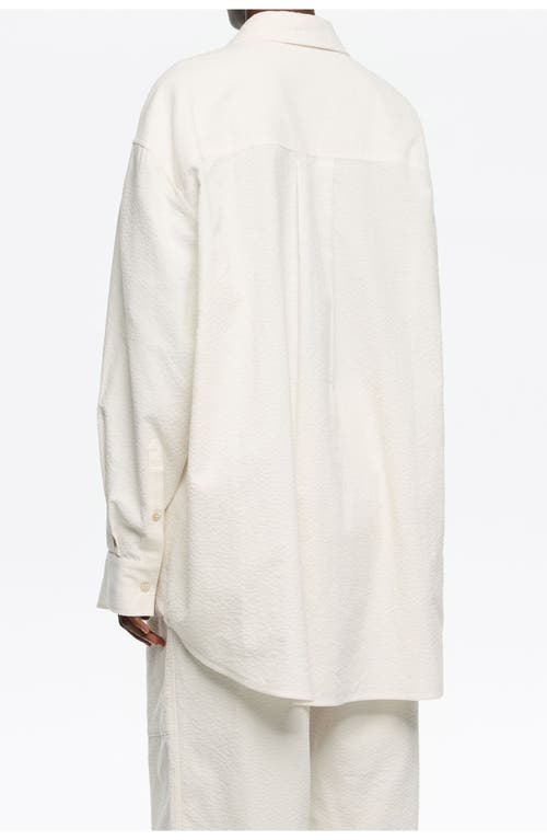 Bimba Y Lola Textured Cotton Shirt In White