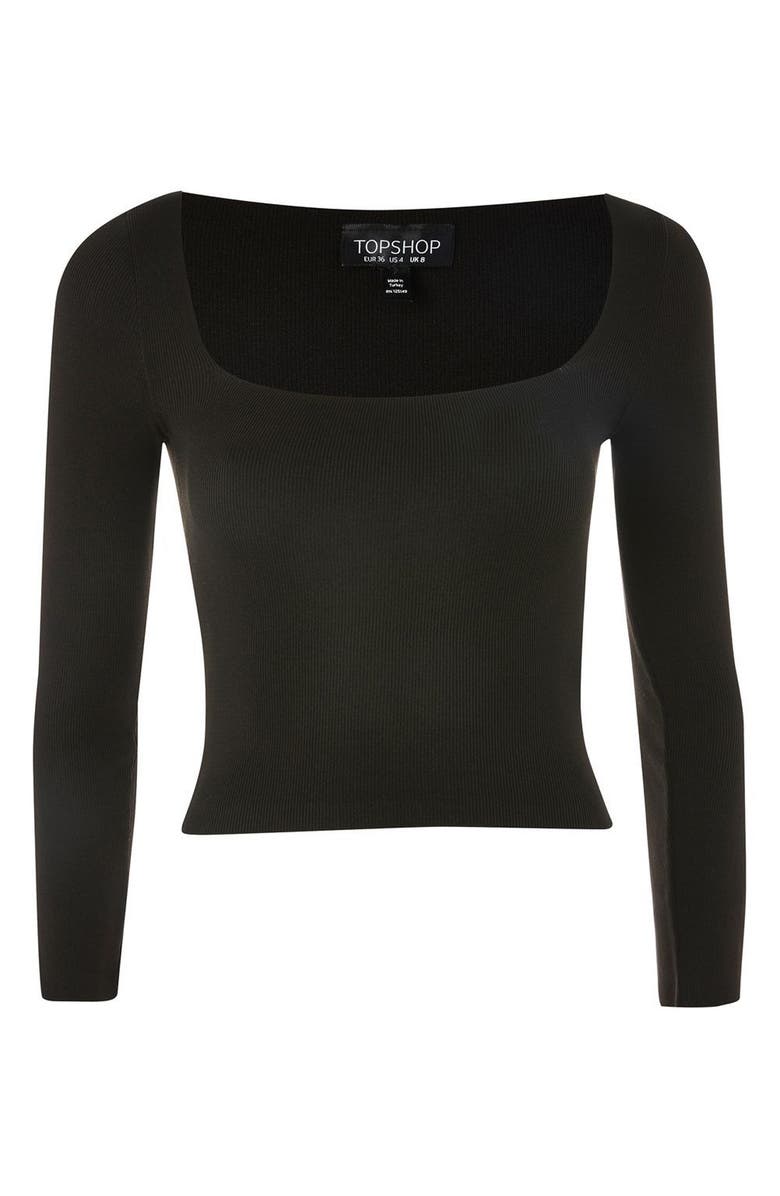 Topshop Split Sleeve Crop Sweater, Alternate, color, 