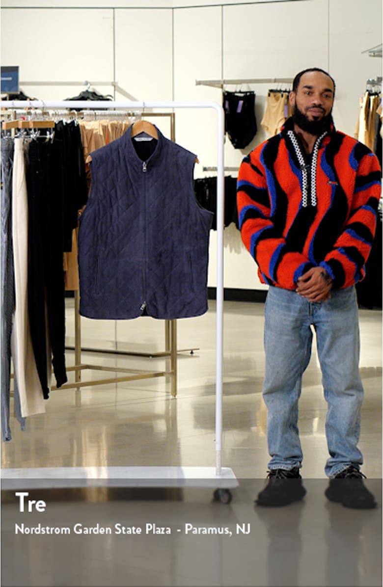Essex Quilted Water Resistant Suede Vest, sales video thumbnail