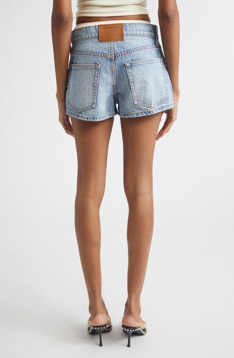 Alexander Wang Silk Prestyle Denim Shorts, Alternate, color, Authentic Light Indigo