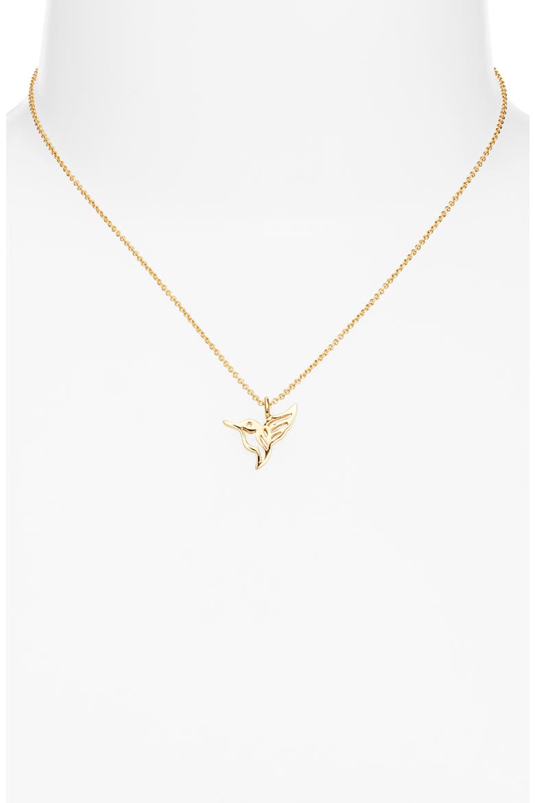 Hummingbird Pendant Necklace, Alternate, color, GOLD