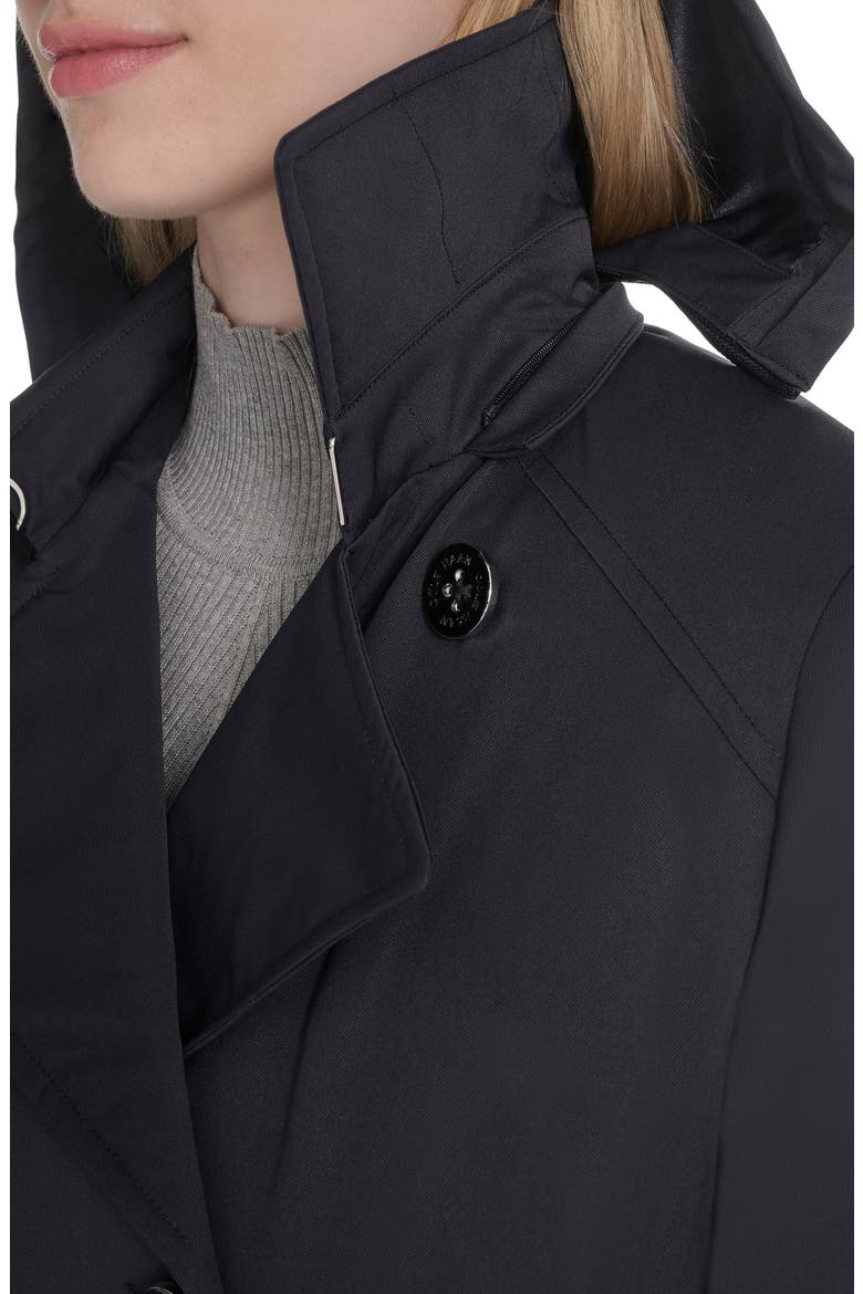 Water Resistant Twill Hooded Trench Coat, Alternate, color, NAVY