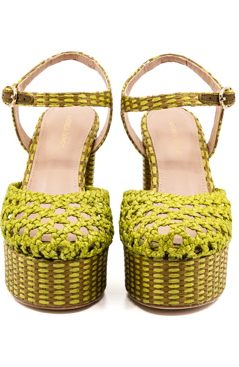 Andrea Gomez Beatriz Raffia Platform, Alternate, color, Olive