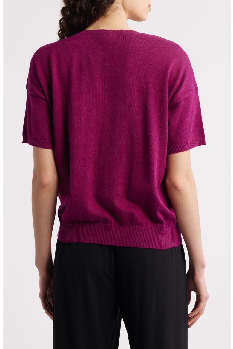 Short Sleeve Organic Cotton Blend Sweater, Alternate, color, SANGRIA