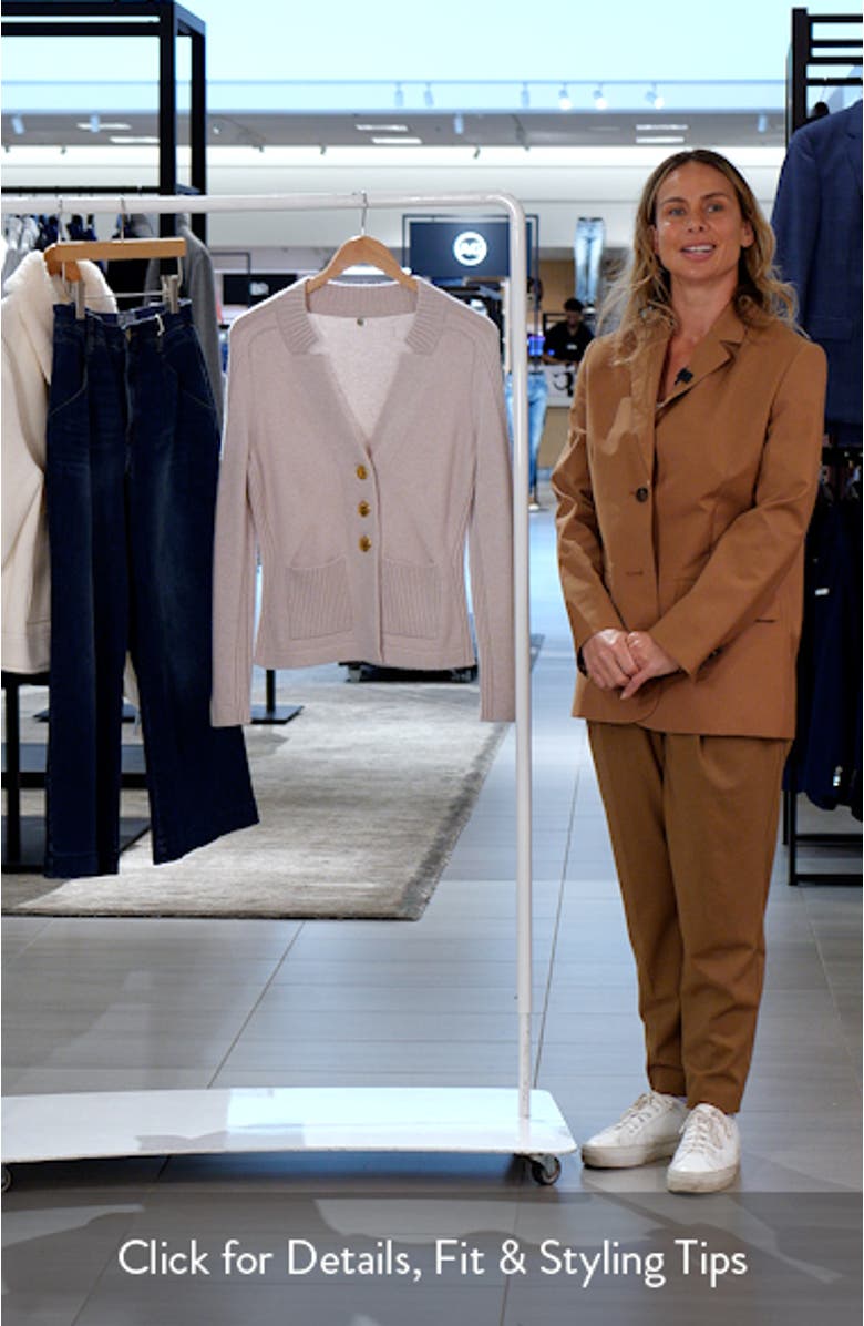 St. Amelia Notched Collar Cashmere Cardigan, sales video thumbnail