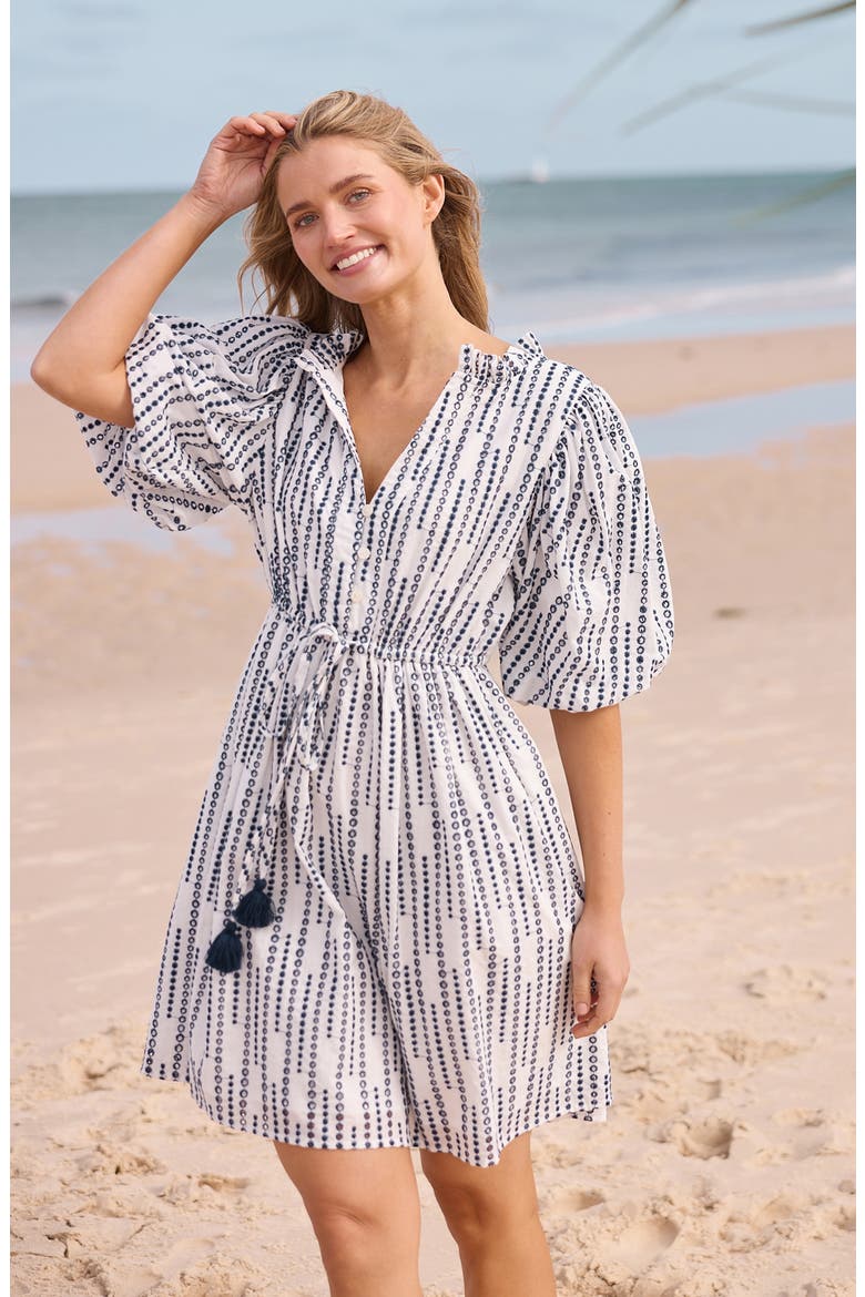 Island Time Vertical Dot Print Shirtdress, Alternate, color, SEA BUBBLE