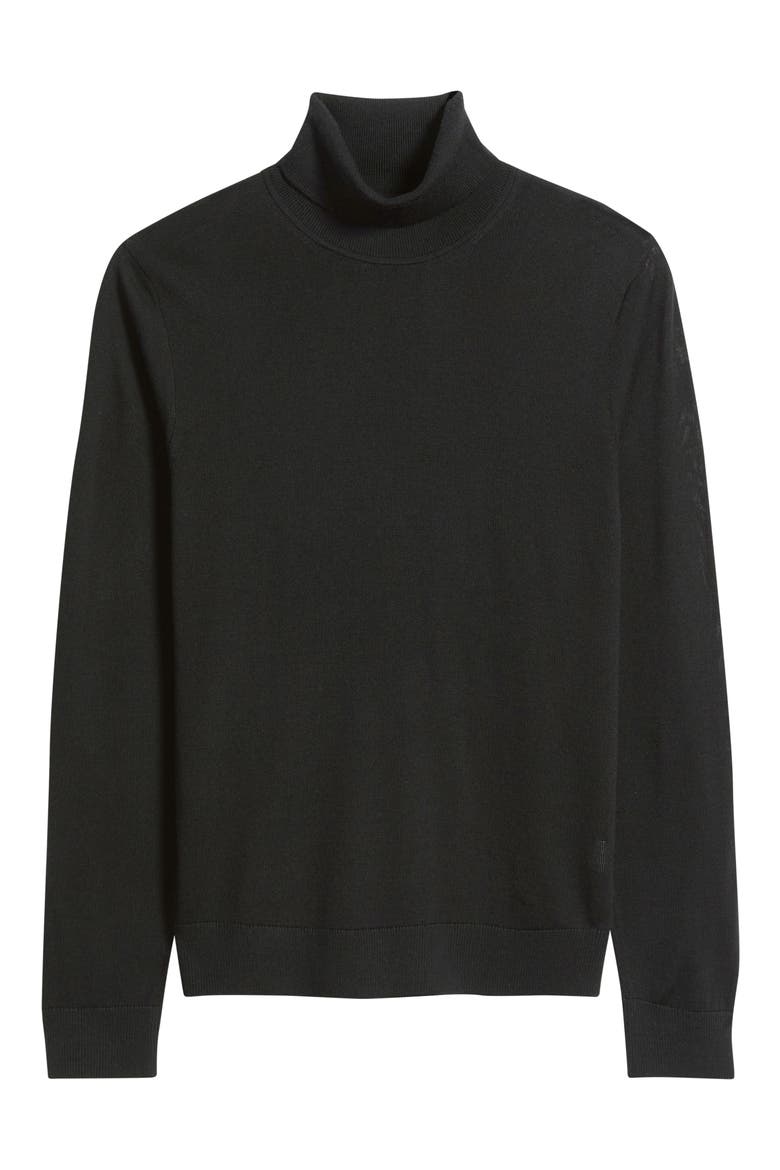 Washable Merino Wool Turtleneck, Alternate, color, BLACK