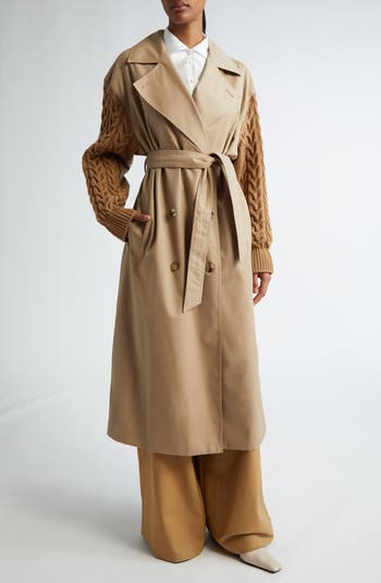 Max Mara Cicladi Mixed Media Wool Blend Coat | Nordstrom