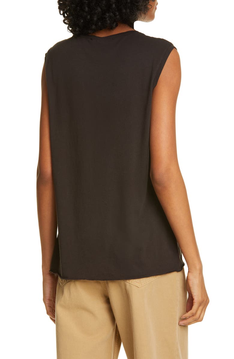 Nili Lotan Cotton Muscle Tee, Alternate, color, Washed Black