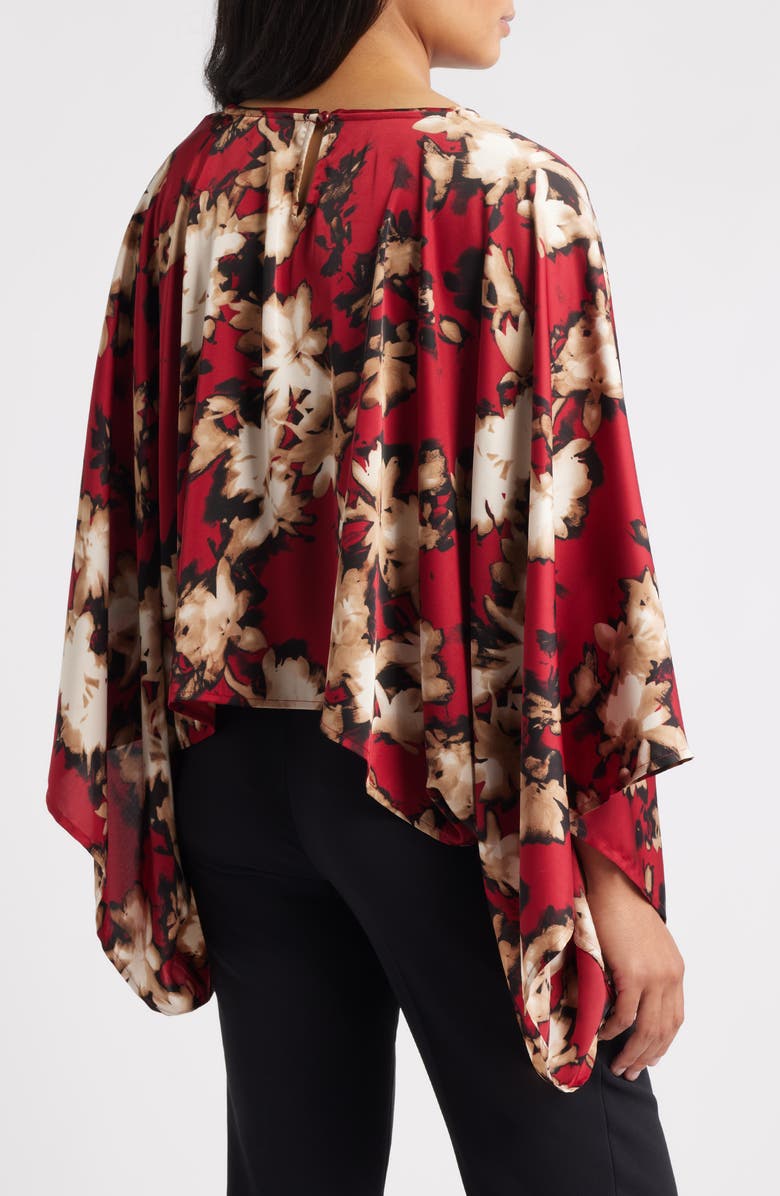Anne Klein Floral Angel Sleeve Top, Alternate, color, 