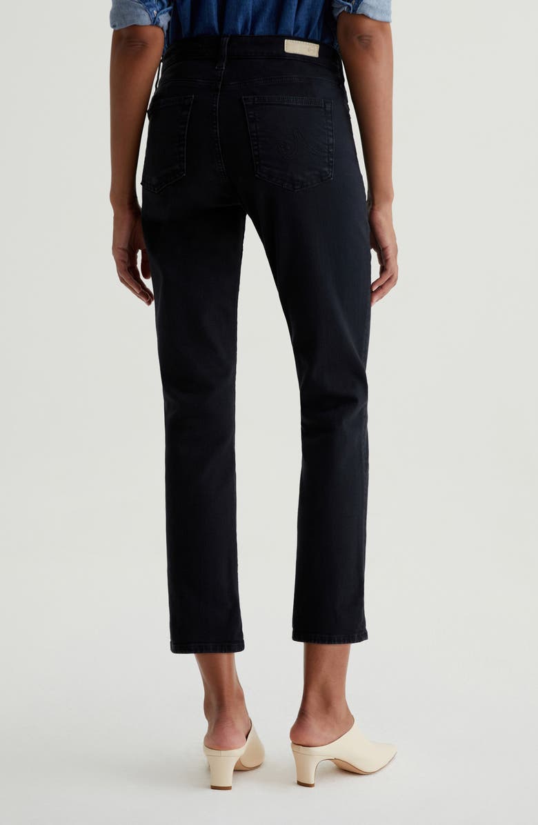 AG Mari Mid Rise Slim Straight Leg Crop Jeans, Alternate, color, Sulfur Black