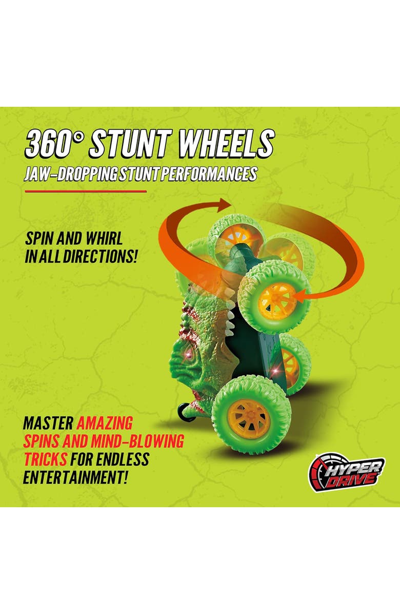 Hyper Drive RC Light Up Dino, Green Remote Control Stunt Dinosaur for Kids 5+, Alternate, color, 