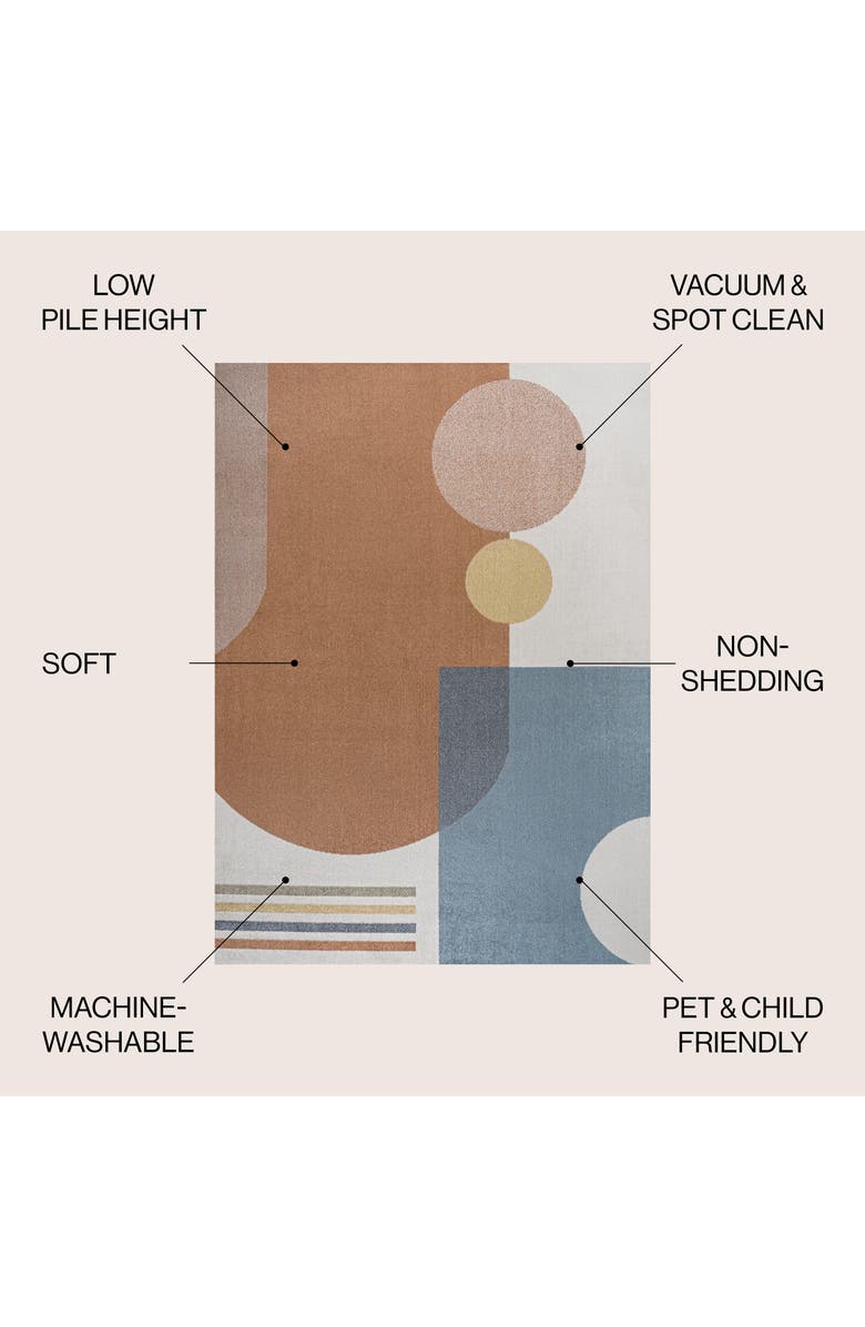 JONATHAN Y Slinger Modern Contemporary Collage Machine-Washable Area Rug, Alternate, color, Cream/Multi