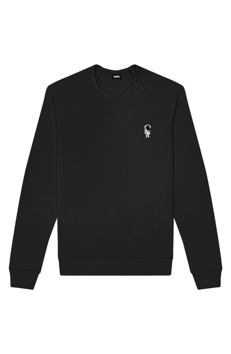 Dalix Astronaut Fleece Sweatshirt, Main, color, Black