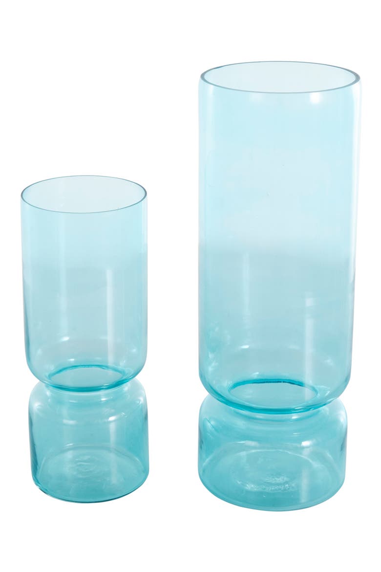 Set Of 2 Glass Vases, Main, color, BLUE