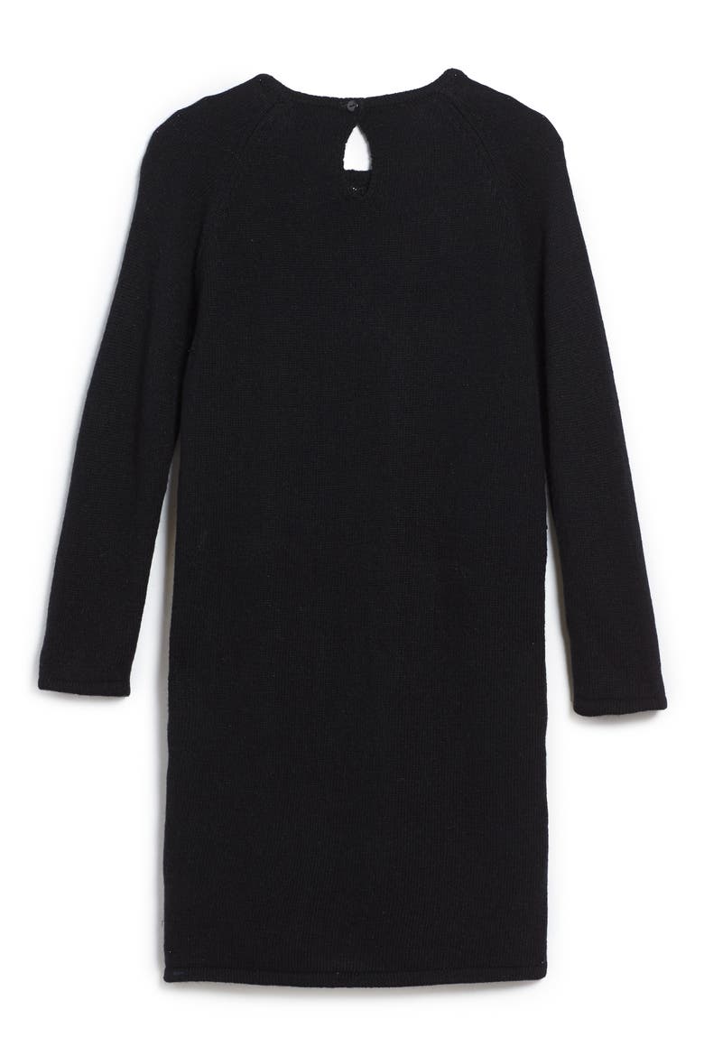 Chevron Sequin Sweater Dress, Alternate, color, BLACK MULTI