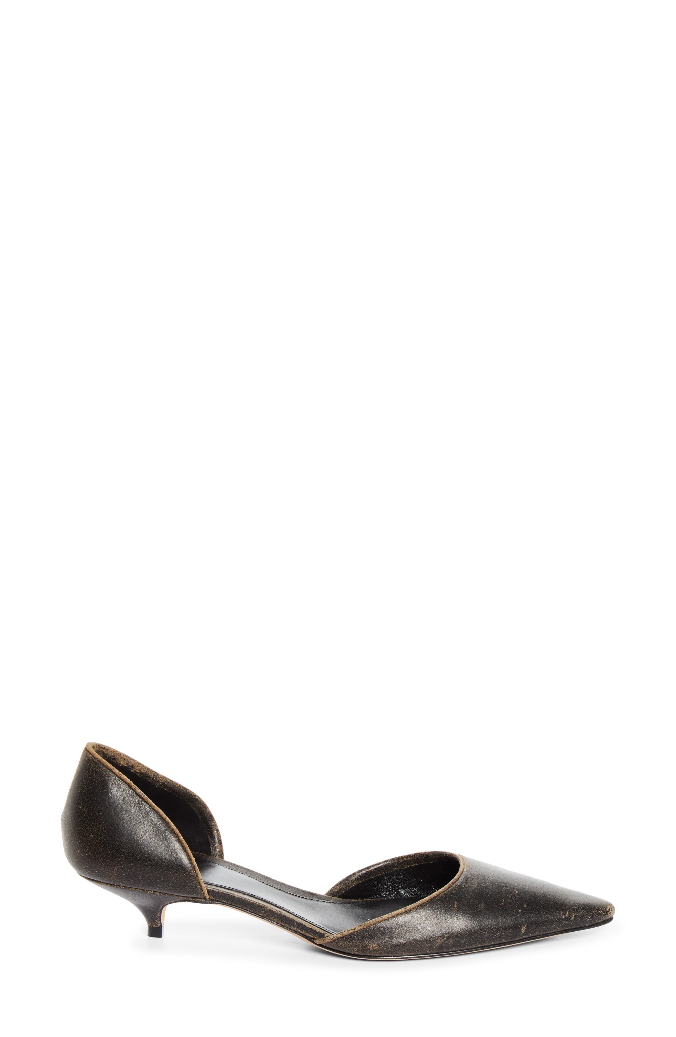 Liisa Pointed Toe Kitten Heel d'Orsay Pump, Alternate, color, DARK BROWN