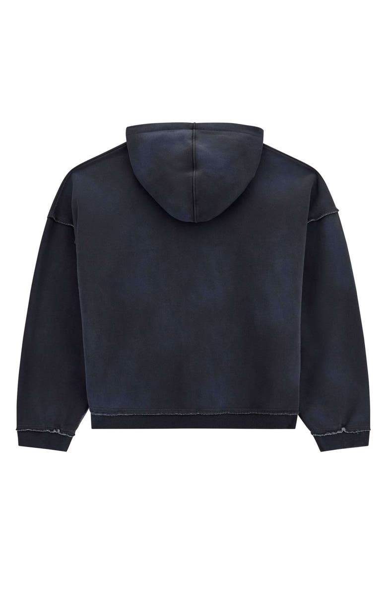 GUESS ORIGINALS Boxy Zip Hoodie, Alternate, color, Black