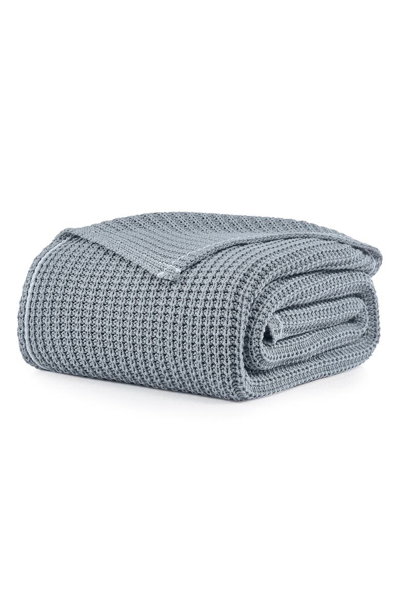 UGG<sup>®</sup> Luna Knit Throw Blanket, Main, color, Chambray