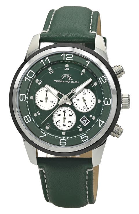 Arthur Chronograph Leather of Silicone Strap Watch, 44mm