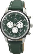 PORSAMO BLEU Arthur Chronograph Leather of Silicone Strap Watch, 44mm