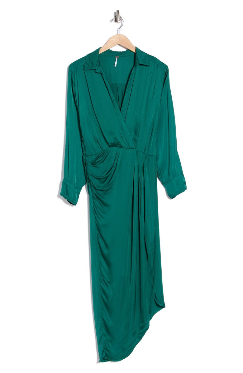 Young, Fabulous & Broke Aimee Long Sleeve Faux Wrap Dress, Alternate, color, Oz Green