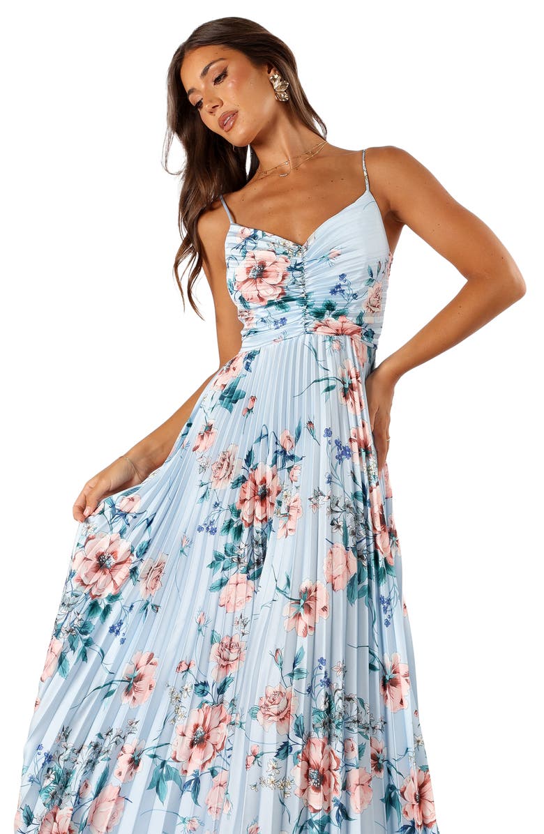 Petal & Pup Naira Floral Pleated Maxi Dress, Alternate, color, 
