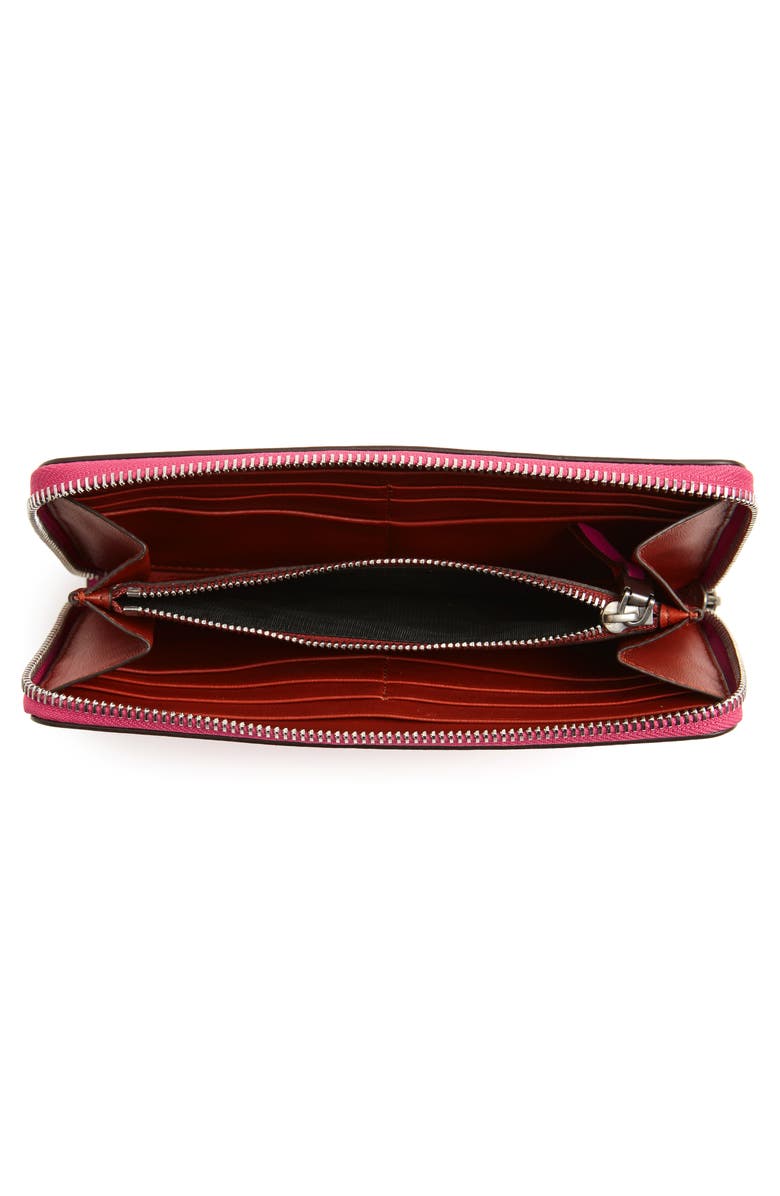 Givenchy Embossed Logo Leather Zip Around Wallet, Alternate, color,