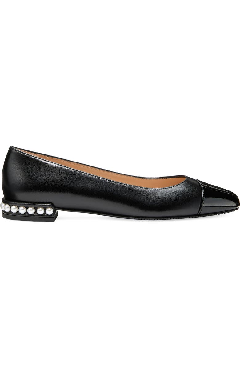Stuart Weitzman Imitation Pearl Embellished Flat, Alternate, color,