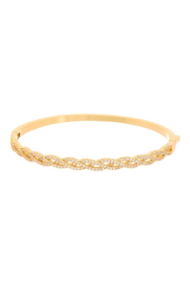 Braided Cubic Zirconia Bangle, Main, color, YELLOW