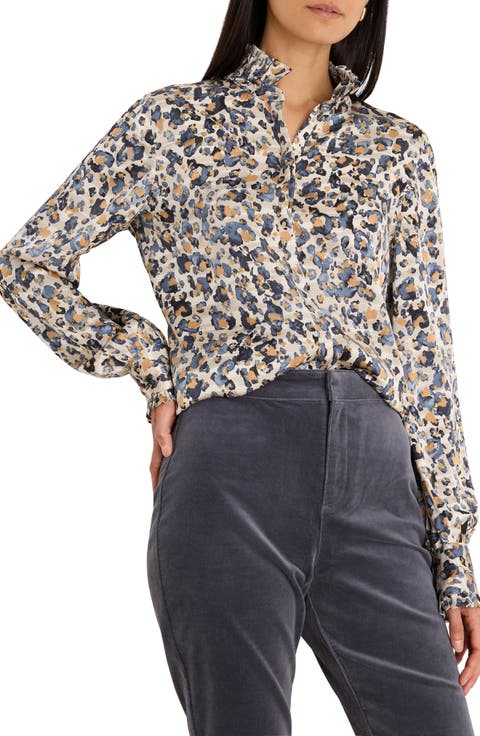 Gilded Flakes Ruffle Collar Shirt