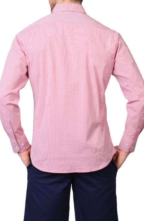TAILORBYRD TAILORBYRD MICRO GINGHAM STRETCH COTTON BUTTON-UP SHIRT 