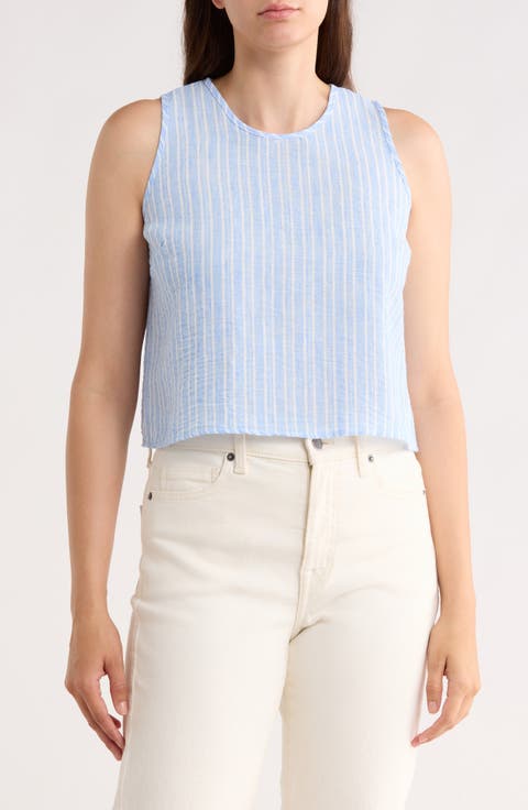 Stripe Sleeveless Cotton Top