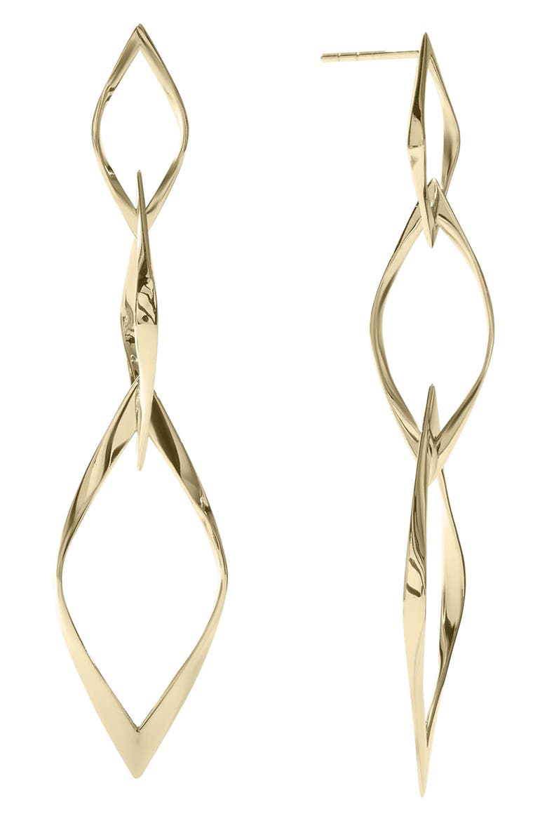 14K Gold Twisted Kite Drop Earrings, Main, color, YELLOW GOLD