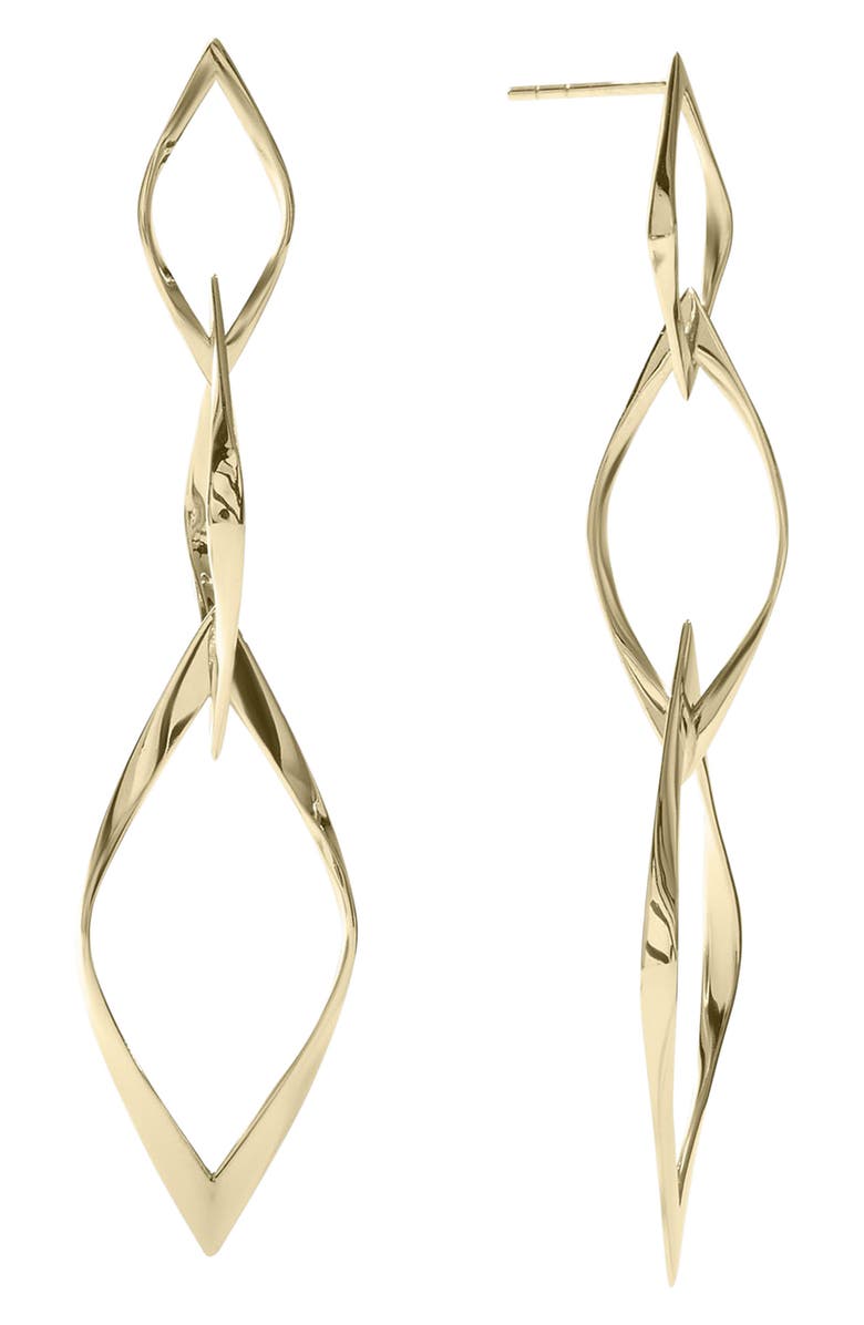 LANA 14K Gold Twisted Kite Drop Earrings, Main, color, Yellow Gold