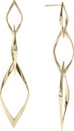 LANA 14K Gold Twisted Kite Drop Earrings