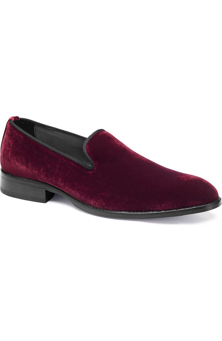 Johnston & Murphy Gavney Slip-On Loafer, Main, color, Burgundy Velvet