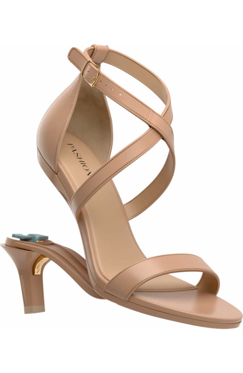 Pashion Footwear The Sandal 3" Stiletto Heel, Alternate, color, Latte Leather