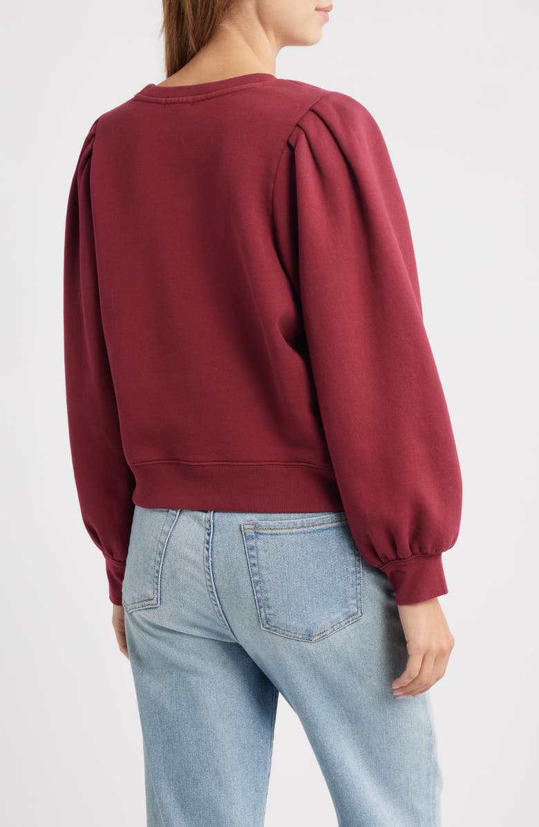 Rails Tiffany Balloon Sleeve Cotton Sweatshirt, Alternate, color, Merlot