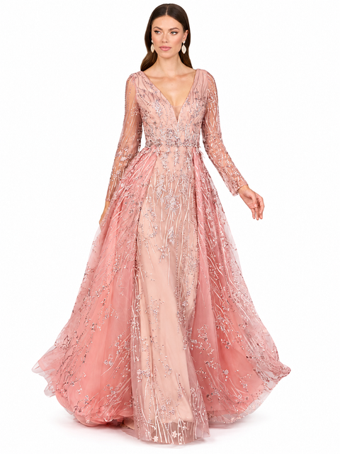 Elegant Overskirt Dress with Long Sleeves