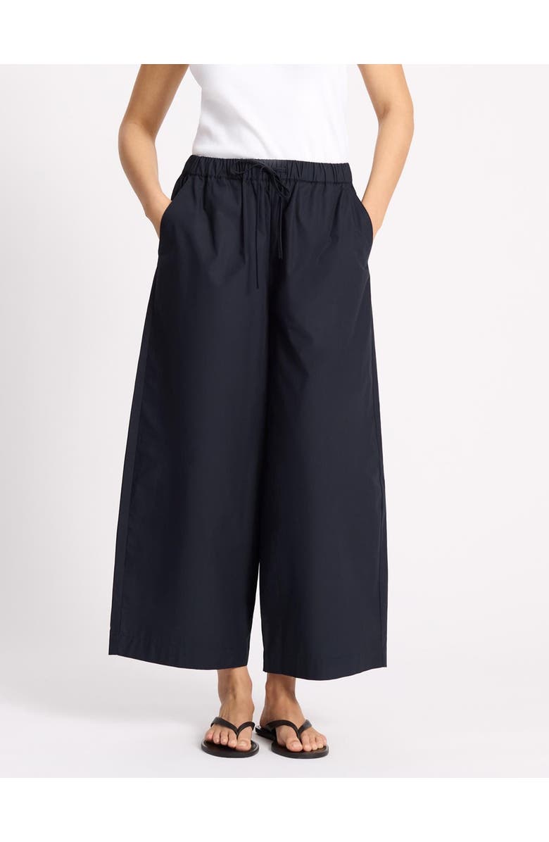 Albaray Drawstring Waist Barrel Leg Trouser, Main, color, Navy