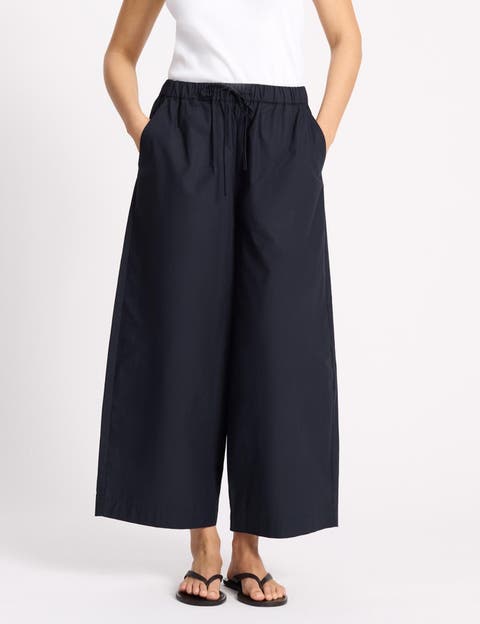 Drawstring Waist Barrel Leg Trouser