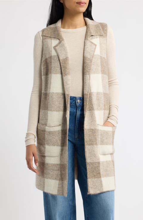 Longline Plaid Vest