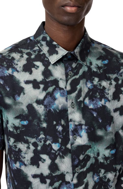 John Varvatos Sean Abstract Woodland Print Short Sleeve Modal Button-up Shirt