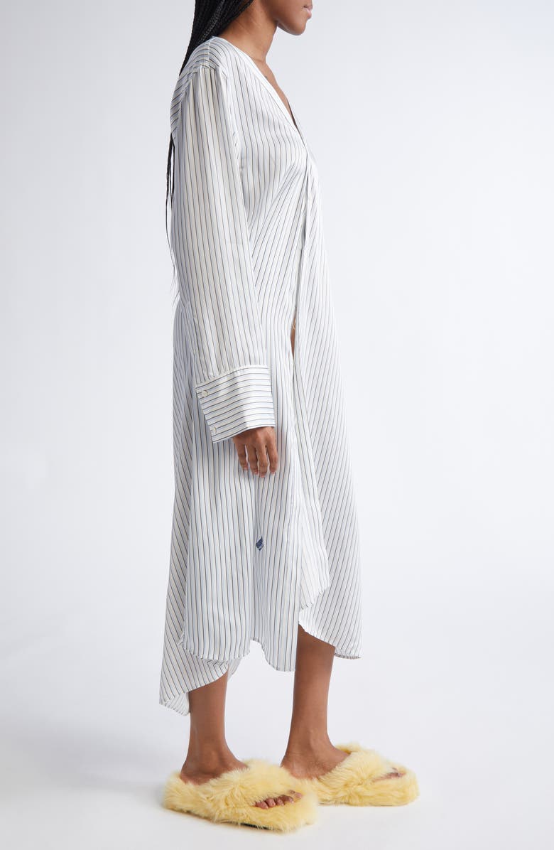 Acne Studios Dothy Stripe Long Sleeve Asymmetric Cotton Midi Shirtdress, Alternate, color, Blue/ White